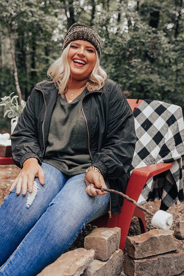 Rooftop Chill Windbreaker Jacket   Curves Image - 2