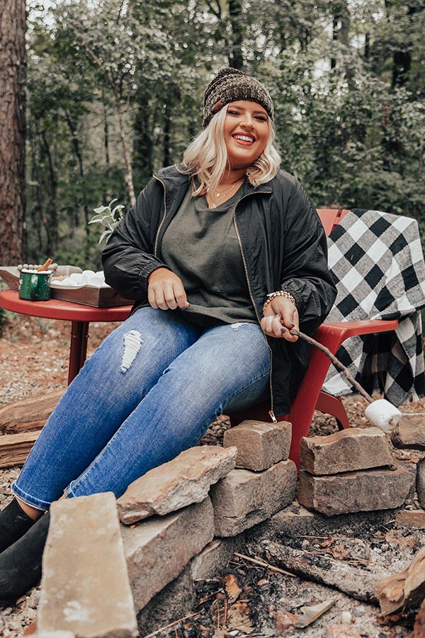 Rooftop Chill Windbreaker Jacket   Curves Image - 3