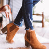 The Ollie Faux Suede Bootie In Brown Image - 1