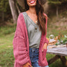 Snuggles So Soft Knit Cardigan In Rose Image - 1