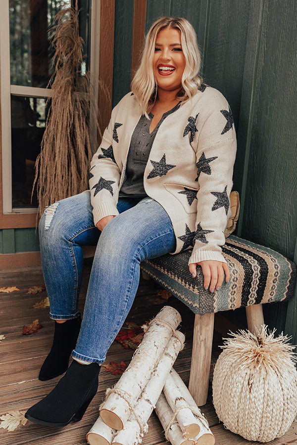 Warmed Up Knit Cardigan In Birch Curves Image - 1