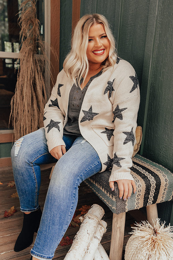 Warmed Up Knit Cardigan In Birch Curves Image - 2