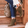 The Kasie Bootie In Dark Olive Image - 1