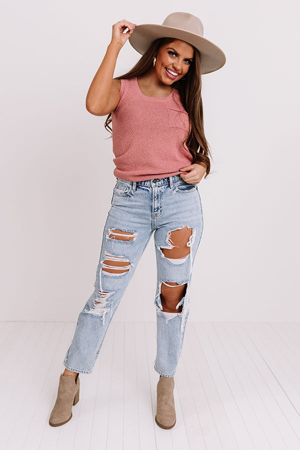 Good Connection Knit Top In Blush