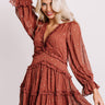Twirling Under The Stars Ruffle Dress In Rust Image - 1