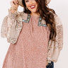 Botanical Brunch Shift Top In Dark Blush Curves Image - 1
