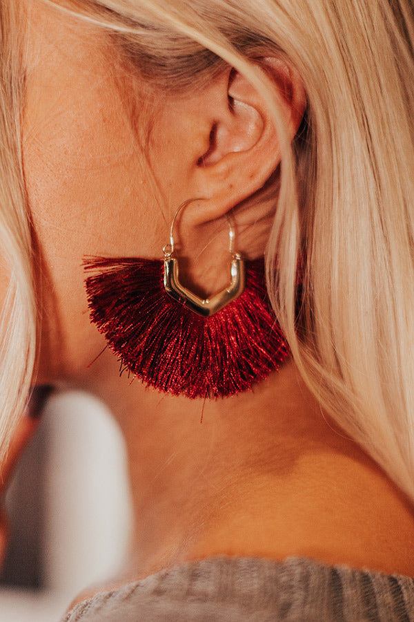 Up For Happy Hour Fan Earrings Image - 3