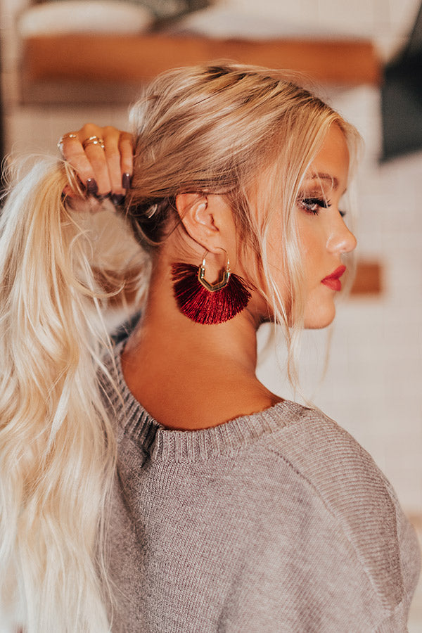 Up For Happy Hour Fan Earrings Image - 1