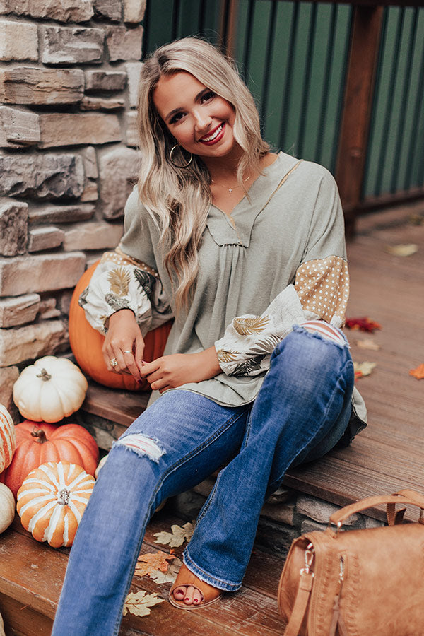 Day Market Shift Top In Sage Image - 2