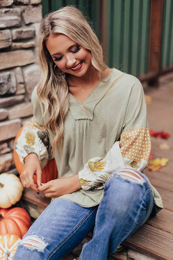 Day Market Shift Top In Sage Image - 4