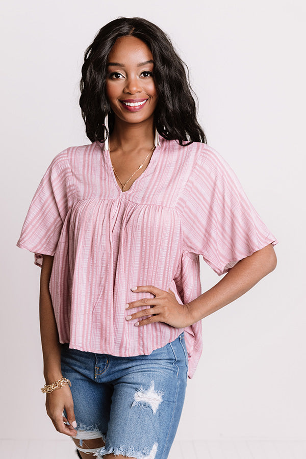 The Lucky One Babydoll Top In Blush