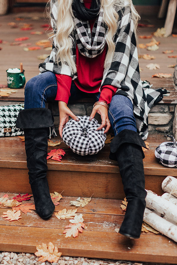 The Rosewood Thigh High Faux Suede Boot In Black Image - 1