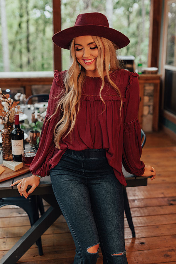 Starlight Swooning Shift Top In Wine Image - 1