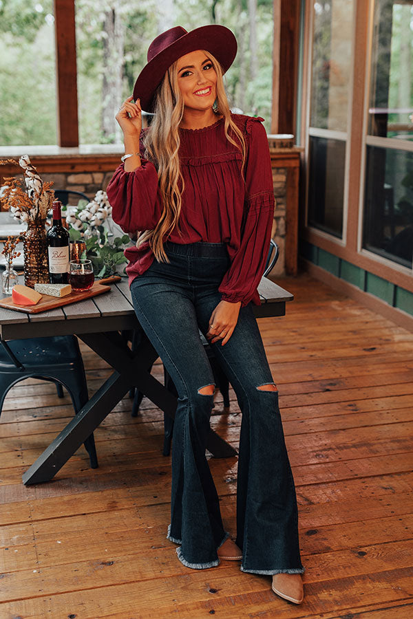 Starlight Swooning Shift Top In Wine Image - 2