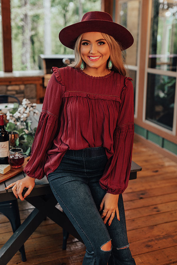 Starlight Swooning Shift Top In Wine Image - 3