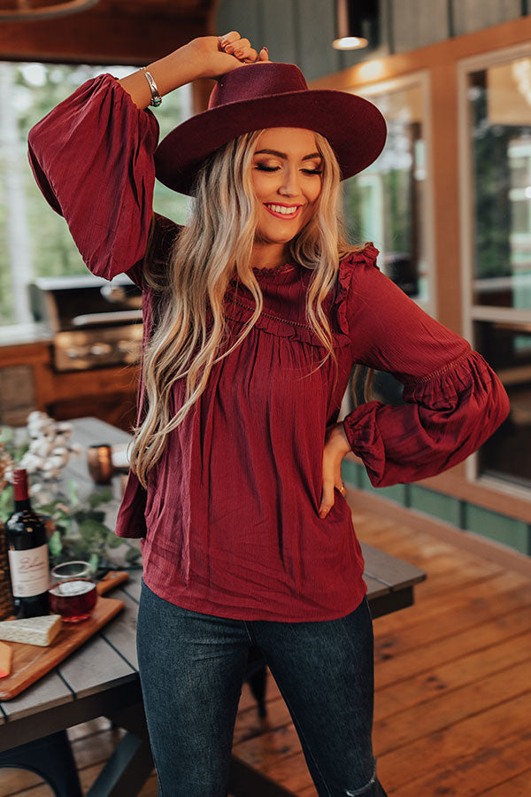 Starlight Swooning Shift Top In Wine Image - 4