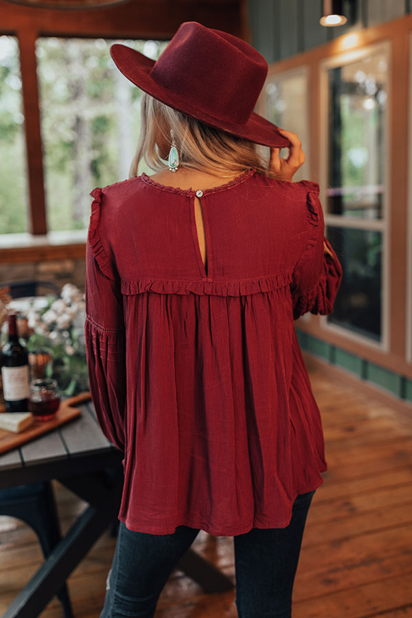 Starlight Swooning Shift Top In Wine Image - 5