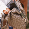 Off The Clock Large Quilted Tote In Martini Olive Image - 1