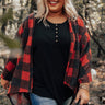 Cabin In The Mountains Buffalo Check Cardigan   Curves Image - 1
