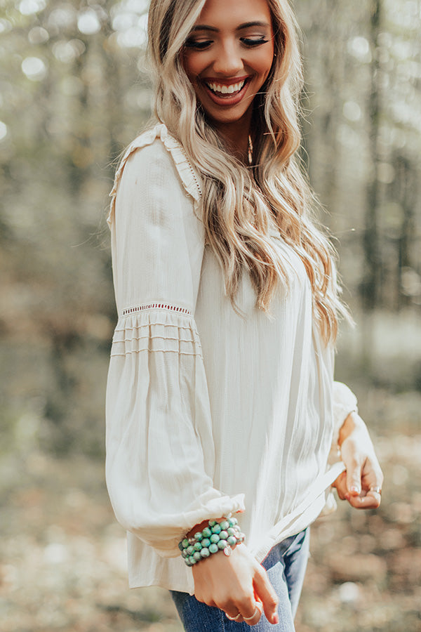 Starlight Swooning Shift Top In Cream Image - 3