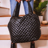 Off The Clock Large Quilted Tote In Black Image - 1