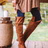 The Rosewood Thigh High Faux Suede Boot In Cinnamon Image - 1