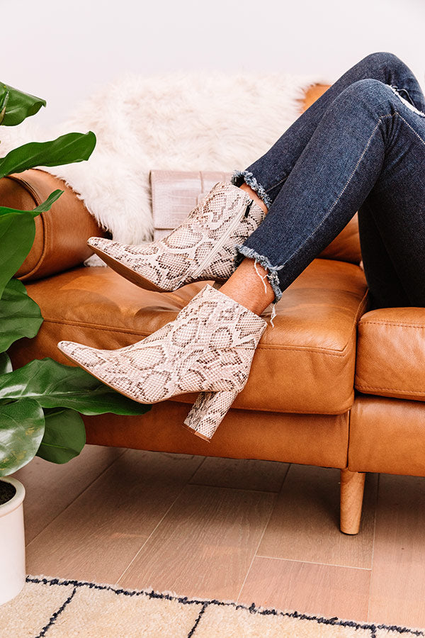 The Colette Snake Print Bootie Image - 2