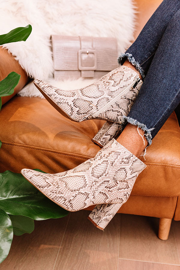 The Colette Snake Print Bootie Image - 3