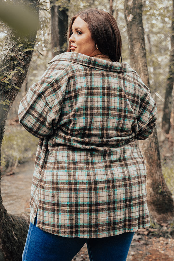 Road Trip Together Plaid Button Up Top in Brown Curves Image - 5