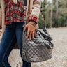 Off The Clock Medium Quilted Tote In Dark Grey Image - 1