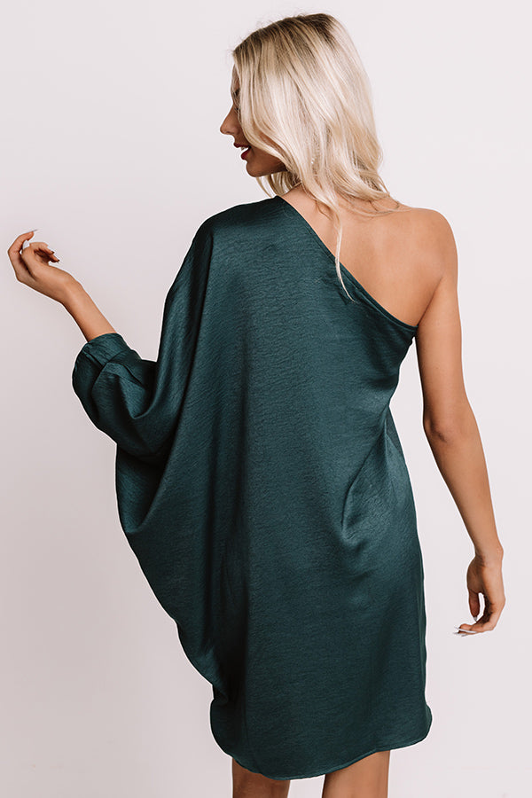 Secret Meeting Shift Dress In Hunter Green Image - 4