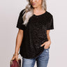 Uptown Brunch Velvet Burnout Top In Black Image - 1