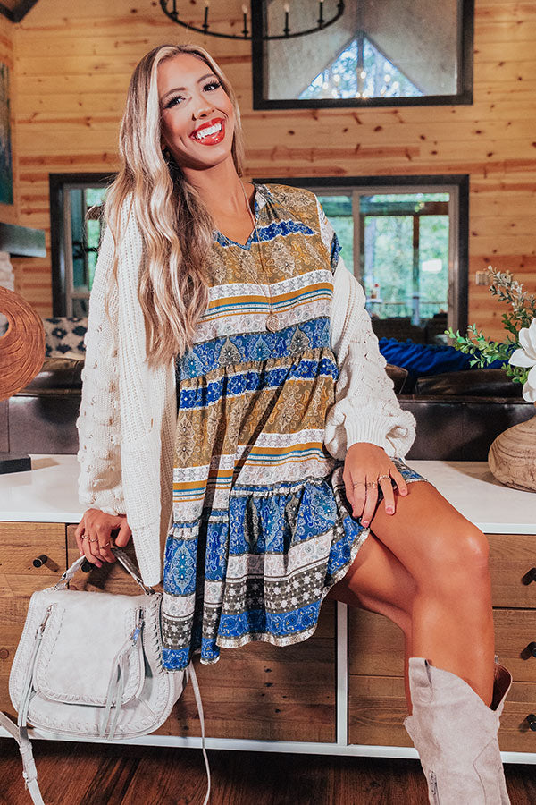 Autumn Instincts Shift Dress In Blue Image - 3