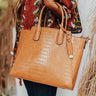 Ready For Date Night Faux Leather Tote In Camel Image - 1