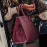Feeling First Class Faux Leather Tote In Berry Image - 1