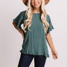 S'more Kisses Shift Top In Hunter Green Image - 1