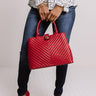 On Brand Faux Leather Tote In Crimson Image - 1