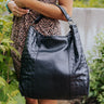 See You Later Faux Leather Tote In Black Image - 1