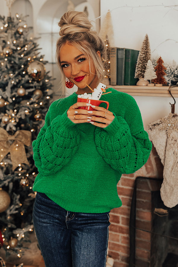Campfire Crush Knit Sweater In Green