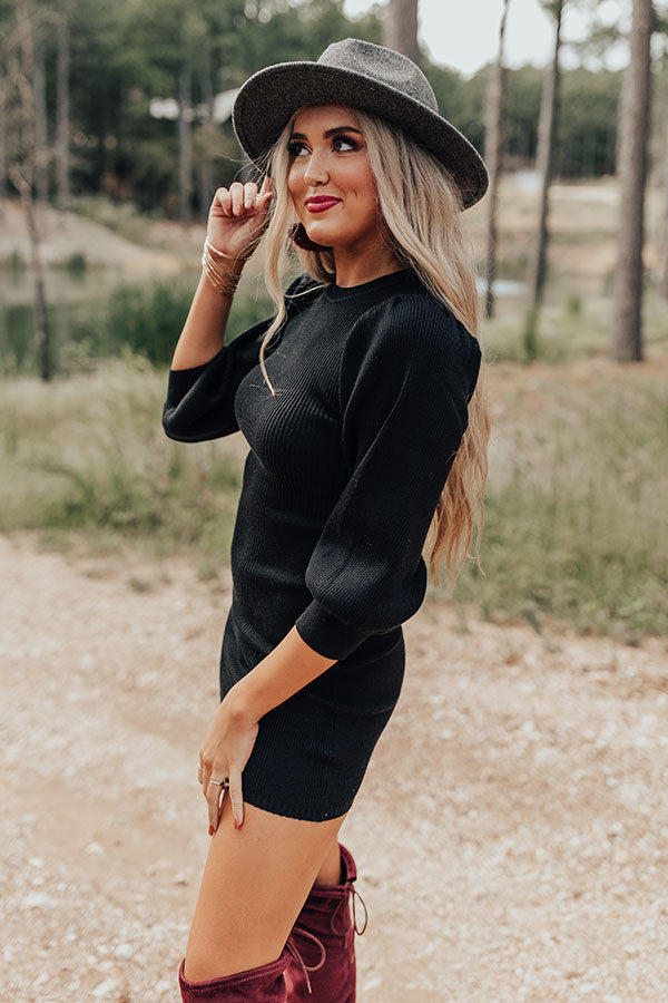 Abundant Love Sweater Dress In Black