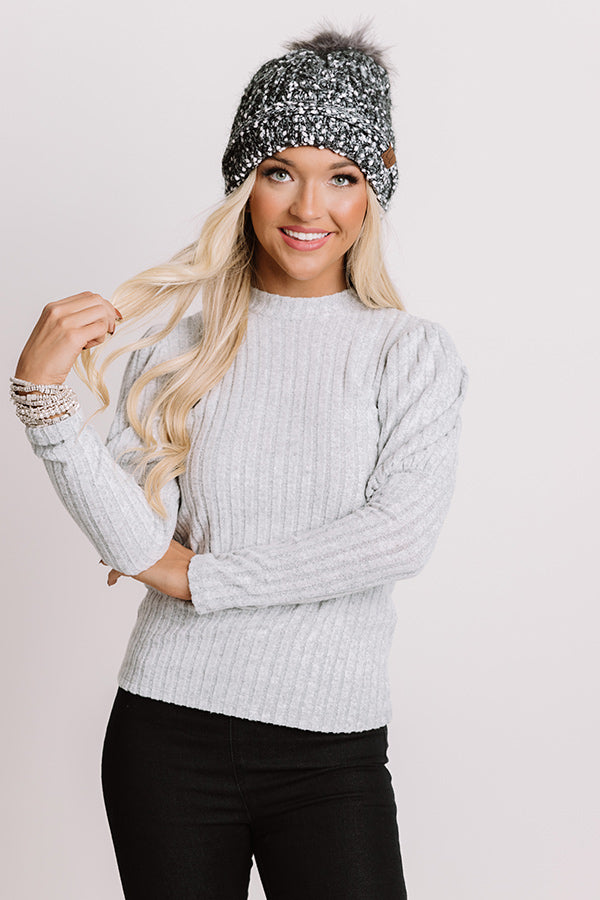 Free Your Mind Ribbed Top In Grey Image - 3