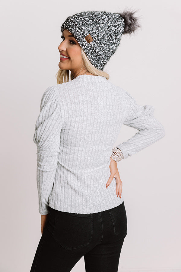 Free Your Mind Ribbed Top In Grey Image - 4