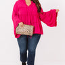 Aspen Highlands Babydoll Top In Fuchsia    Curves Image - 1