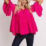 Aspen Highlands Babydoll Top In Fuchsia Image - 1