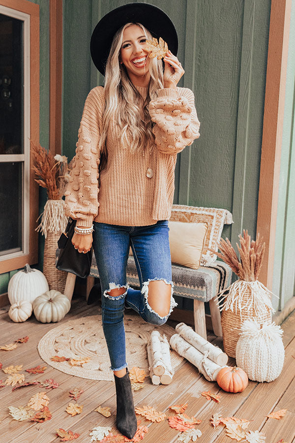 Pumpkin Weather Knit Sweater In Iced Mocha • Impressions Online Boutique