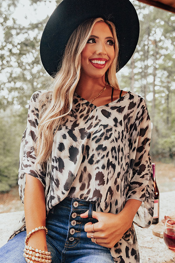 Soiree In The City Leopard Shift Tunic In Grey Image - 2