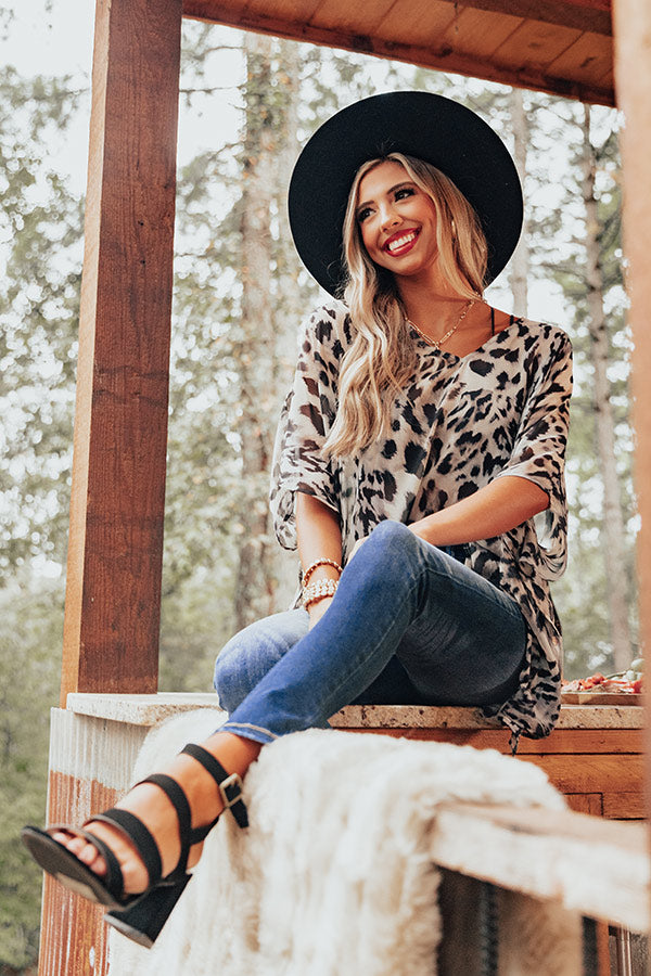 Soiree In The City Leopard Shift Tunic In Grey Image - 1