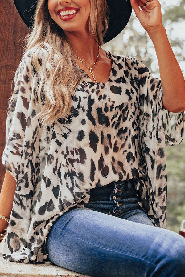 Soiree In The City Leopard Shift Tunic In Grey Image - 3