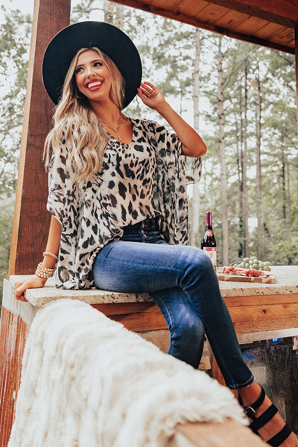 Soiree In The City Leopard Shift Tunic In Grey Image - 4