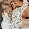 Cue The Cuddles Leopard Sweater in Martini Olive Image - 1